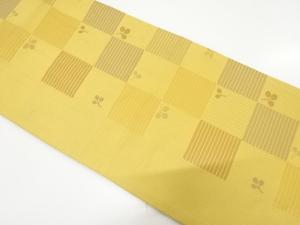 市松に萩模様織り出し　全通袋帯